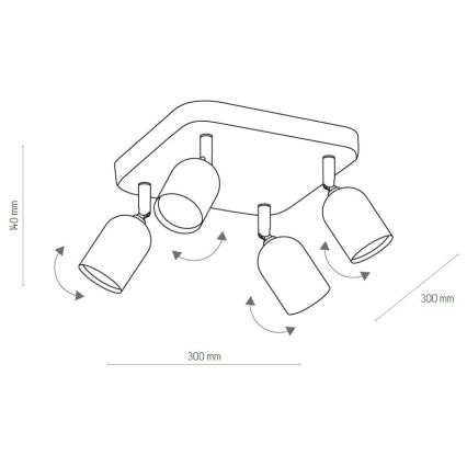 LED RGBW dimbar spotlight TOP 4xGU10/6,5W/230V 2700-6500K svart