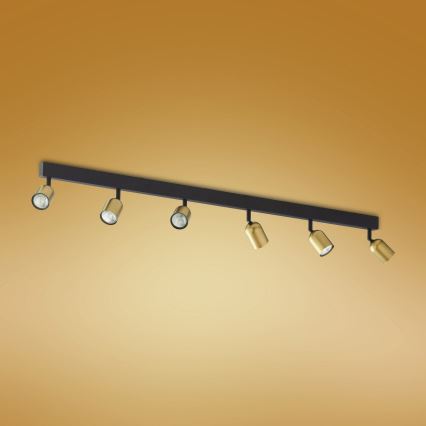 LED RGBW dimbar spotlight TOP 6xGU10/6,5W/230V 2700-6500K guld/svart