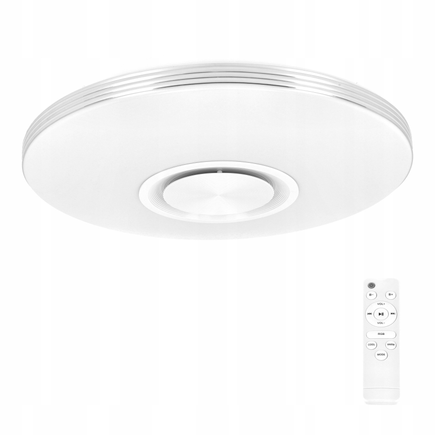 LED RGBW dimbar taklampa med högtalare LED/60W/230V 3000-6000K Ø 40 cm vit + fjärrkontroll