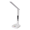 LED RGBW Dimbar touch bordslampa med trådlös laddning, display och USB port MAGNUS LED/6W/5V 3000-6500K vit