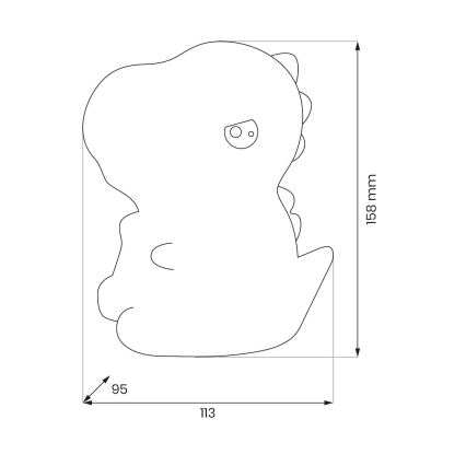LED RGBW, dimbar och uppladdningsbar nattlampa för barn med beröringsstyrning – DINO LED/1W/5V 1200 mAh