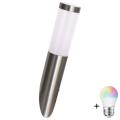 LED RGBW dimbar utomhus vägglampa LIVIA 1xE27/6,5W/230V 2700-6500K Wi-Fi IP44 silver