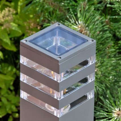 LED RGBW dimbar utomhuslampa TEKSAS 1xE27/12W/230V 2700-6500K Wi-Fi 74 cm IP44 antracit