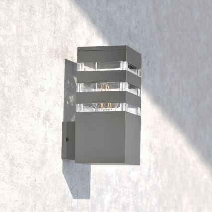 LED RGBW dimbar utomhusvägglampa TEKSAS 1xE27/12W/230V 2700-6500K Wi-Fi IP44 antracit