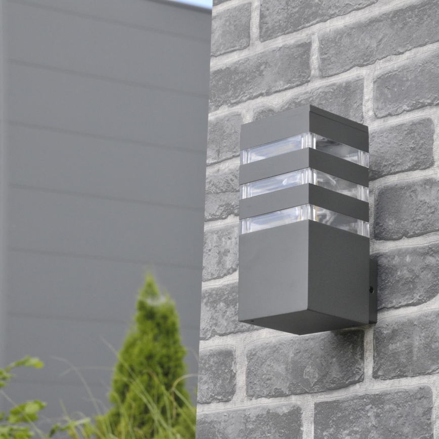 LED RGBW dimbar utomhusvägglampa TEKSAS 1xE27/12W/230V 2700-6500K Wi-Fi IP44 antracit