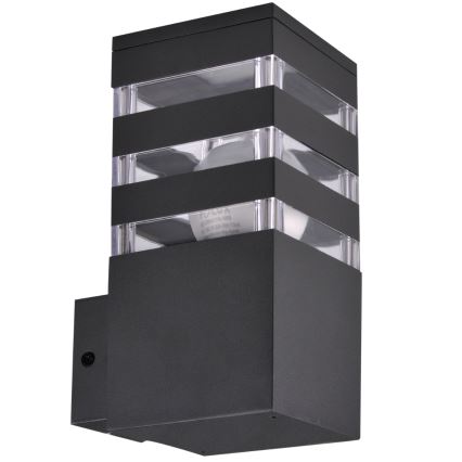 LED RGBW dimbar utomhusvägglampa TEKSAS 1xE27/12W/230V 2700-6500K IP44 antracit