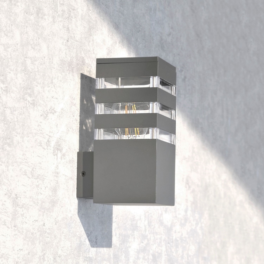 LED RGBW dimbar utomhusvägglampa TEKSAS 1xE27/9W/230V 2700-6500K Wi-Fi IP44 antracit
