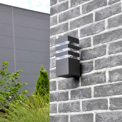 LED RGBW dimbar utomhusvägglampa TEKSAS 1xE27/9W/230V 2700-6500K Wi-Fi IP44 antracit