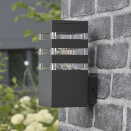 LED RGBW dimbar utomhusvägglampa TEKSAS 1xE27/9W/230V 2700-6500K Wi-Fi IP44 antracit