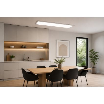 LED RGBW dimbar ytmonterad LED-panel/13,5W/230V 3000-6500K 29,5x59,5 cm silver + fjärrkontroll