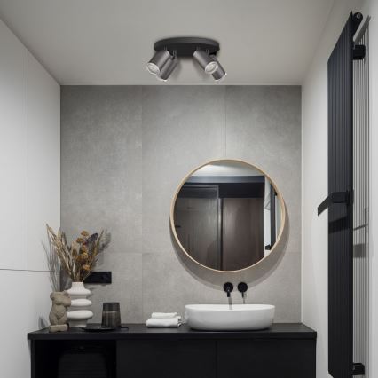 LED RGBW dimbart badrumsspot TURYN 4xGU10/6,5W/230V 2700-6500K Wi-Fi IP44 svart