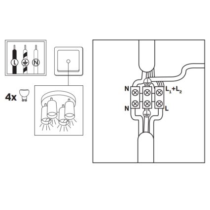 LED RGBW dimbart badrumsspot TURYN 4xGU10/6,5W/230V 2700-6500K Wi-Fi IP44 svart