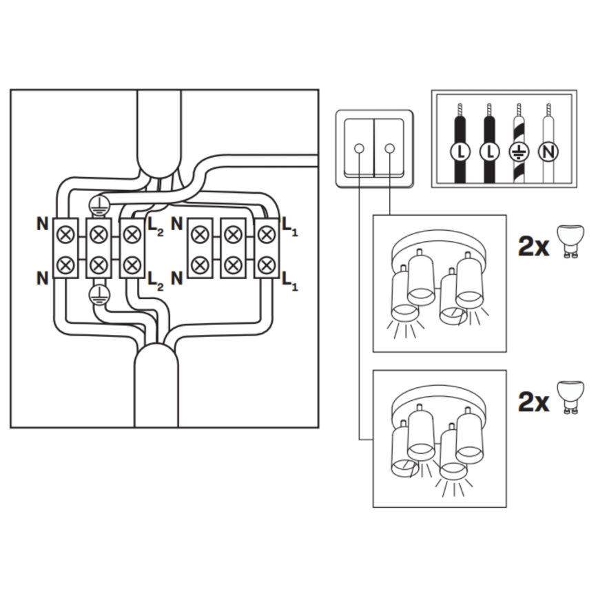 LED RGBW dimbar badrumsspotlight TURYN 4xGU10/6,5W/230V 2700-6500K Wi-Fi IP44 vit