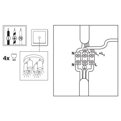 LED RGBW dimbar badrumsspotlight TURYN 4xGU10/6,5W/230V 2700-6500K Wi-Fi IP44 vit