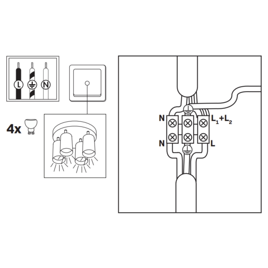 LED RGBW dimbar badrumsspotlight TURYN 4xGU10/6,5W/230V 2700-6500K Wi-Fi IP44 vit