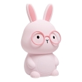 LED RGBW Dimbart barnlampa med touch FLORKA LED/1W/5V USB 1200 mAh kanin rosa