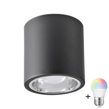 LED RGBW Dimbart spotarmatur JUPITER 1xE27/6,5W/230V 2700-6500K Wi-Fi Ø 13 cm svart