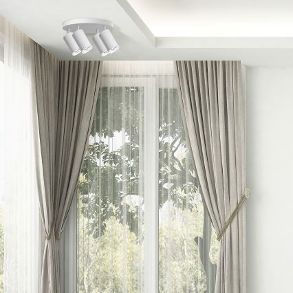 LED RGBW dimbar badrumsspot TURYN 4xGU10/4,8W/230V 3000K IP44 vit + fjärrkontroll