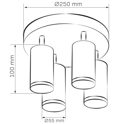 LED RGBW dimbar badrumsspot TURYN 4xGU10/4,8W/230V 3000K IP44 vit + fjärrkontroll