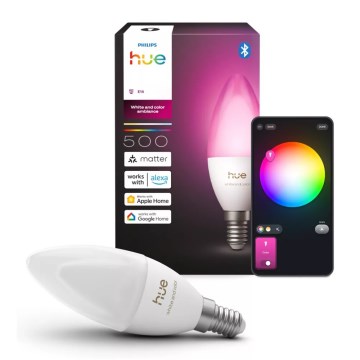 LED RGBW-dimmbar lampa Philips Hue White And Color Ambiance B39 E14/3,7W/230V 1000-20000K