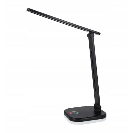 LED RGBW dimmbar skrivbordslampa med trådlös laddning LED/7W/5V USB svart