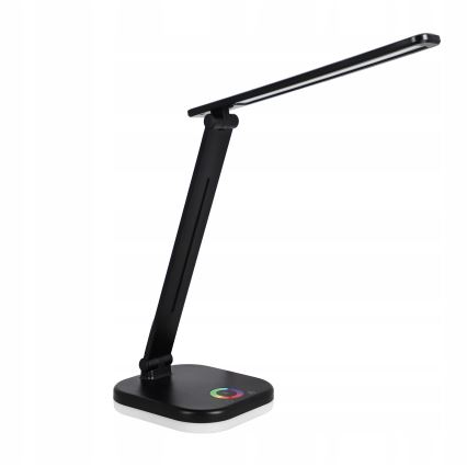 LED RGBW dimmbar skrivbordslampa med trådlös laddning LED/7W/5V USB svart