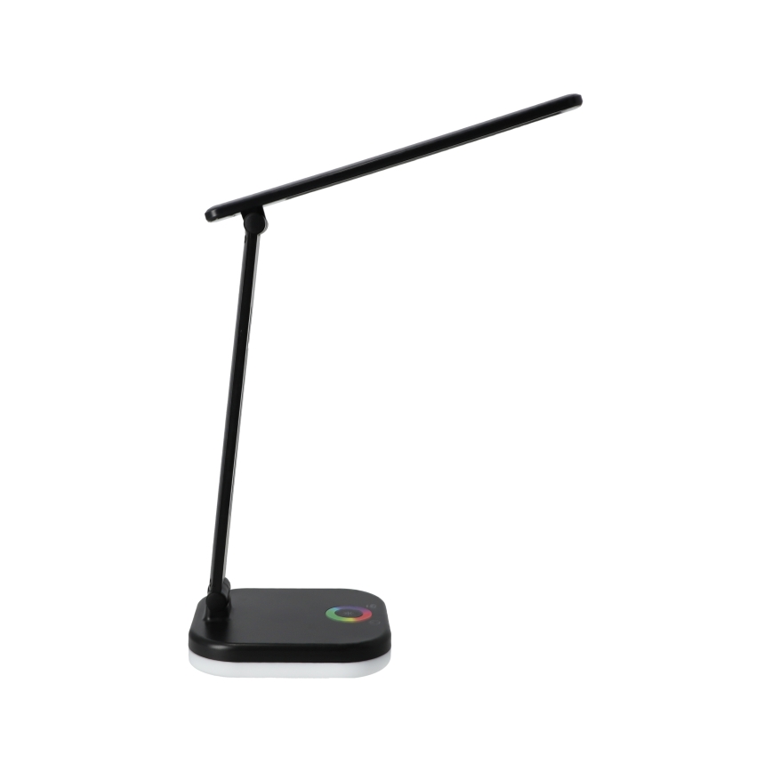 LED RGBW dimmbar skrivbordslampa med trådlös laddning LED/7W/5V USB svart