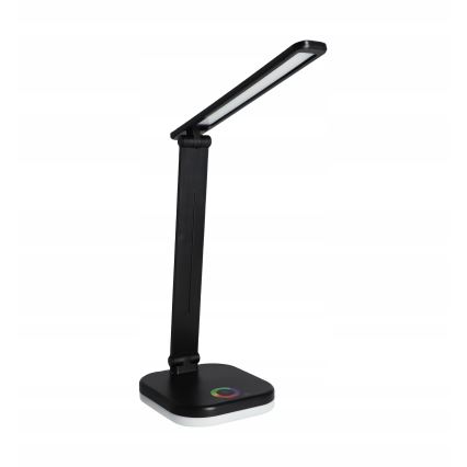 LED RGBW dimmbar skrivbordslampa med trådlös laddning LED/7W/5V USB svart