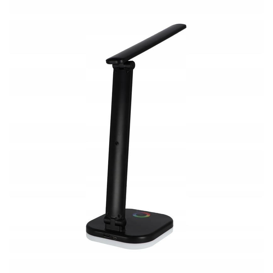 LED RGBW dimmbar skrivbordslampa med trådlös laddning LED/7W/5V USB svart