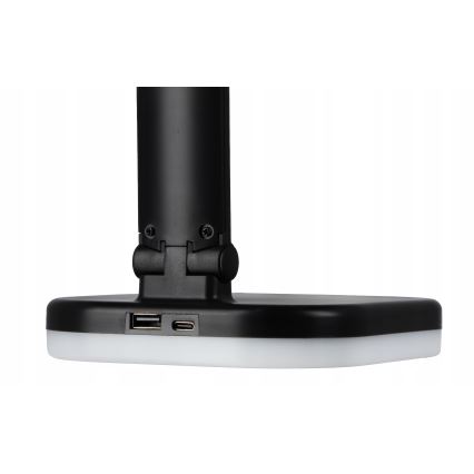 LED RGBW dimmbar skrivbordslampa med trådlös laddning LED/7W/5V USB svart