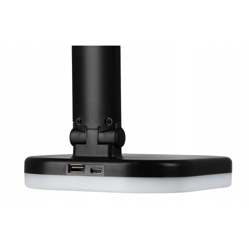 LED RGBW dimmbar skrivbordslampa med trådlös laddning LED/7W/5V USB svart