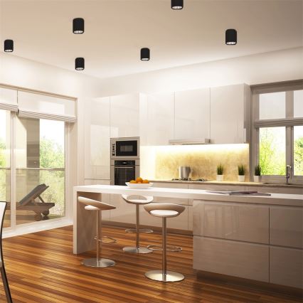 LED RGBW Dimbar spotlampa JUPITER 1xE27/6,5W/230V 2700-6500K Wi-Fi Ø 9,8 cm svart