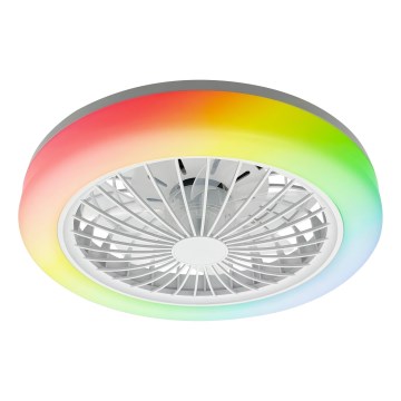 LED RGBW Dimmbar taklampa med fläkt ZAMBIA LED/24W/230V 3000-6500K vit + fjärrkontroll