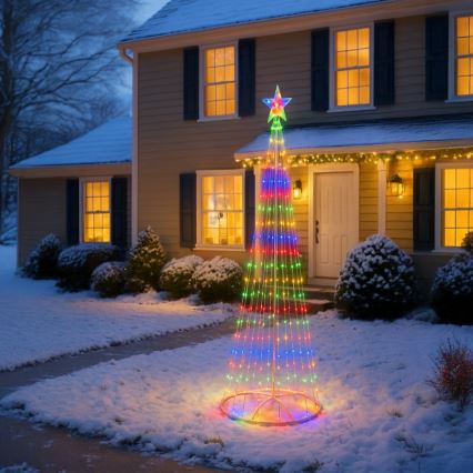 LED RGBW dimbar utomhus juldekoration LED/4W/230V 180 cm IP44 julgran + fjärrkontroll