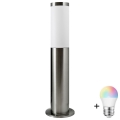 LED RGBW dimmbar utomhuslampa LIVIA 1xE27/6,5W/230V 2700-6500K Wi-Fi 45 cm IP44 silver