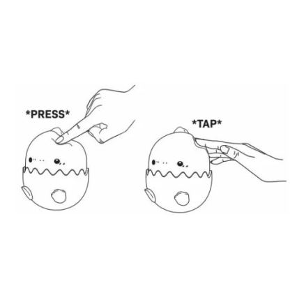 LED RGBW Ljusreglerad barns beröring lampa BABY DINO LED/0,75W/5V USB 1200 mAh blå