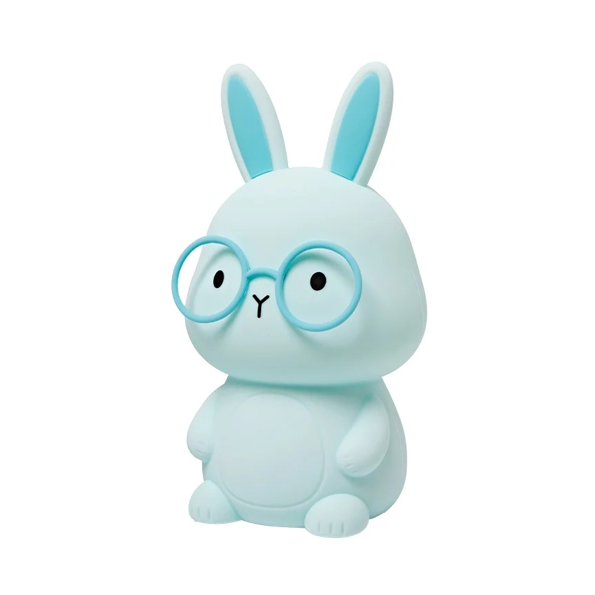 LED RGBW Ljusreglerad barns beröring lampa FLORKA LED/1W/5V USB 1200 mAh kanin blå