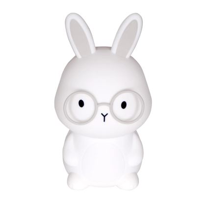LED RGBW Ljusreglerad barns beröring lampa FLORKA LED/1W/5V USB 1200 mAh kanin vit/grå
