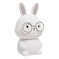 LED RGBW Ljusreglerad barns beröring lampa FLORKA LED/1W/5V USB 1200 mAh kanin vit/grå