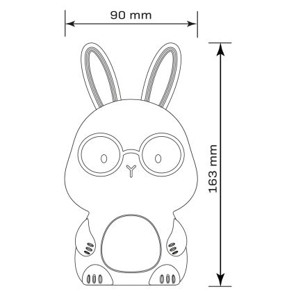 LED RGBW Ljusreglerad barns beröring lampa FLORKA LED/1W/5V USB 1200 mAh kanin vit/rosa