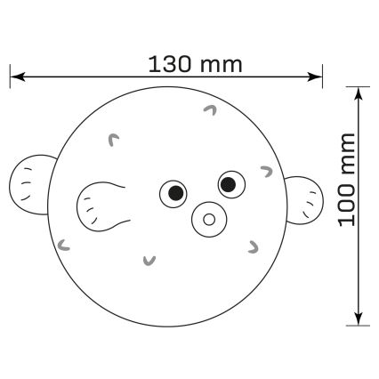 LED RGBW Ljusreglerad barns beröring lampa HELA LED/1W/5V USB 1200 mAh fisk rosa