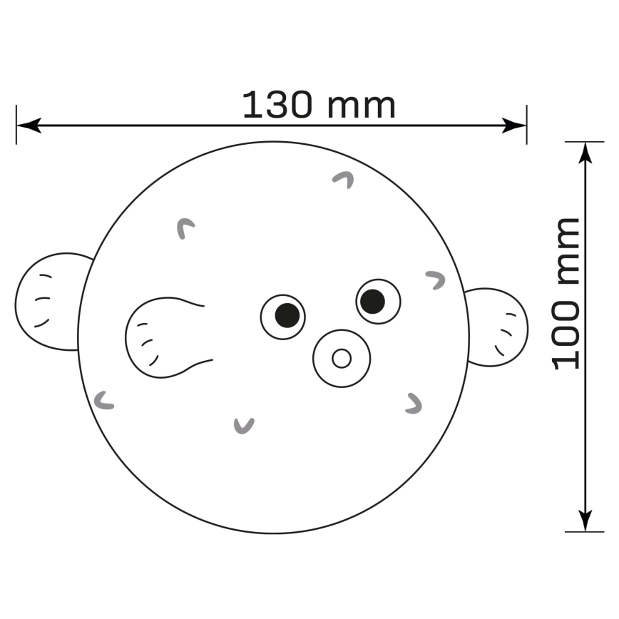 LED RGBW Ljusreglerad barns beröring lampa HELI LED/1W/5V USB 1200 mAh fisk blå