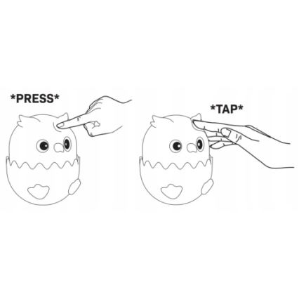 LED RGBW Ljusreglerad barns beröring lampa OWL LED/1W/5V USB 1200 mAh uggla rosa