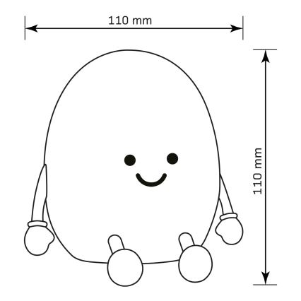 LED RGBW Ljusreglerad barns beröring lampa POTATO LED/2W/5V USB 1200 mAh potatis