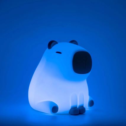 LED RGBW Ljusreglerad barns beröring lampa LED/1W/5V USB 1200 mAh capybara