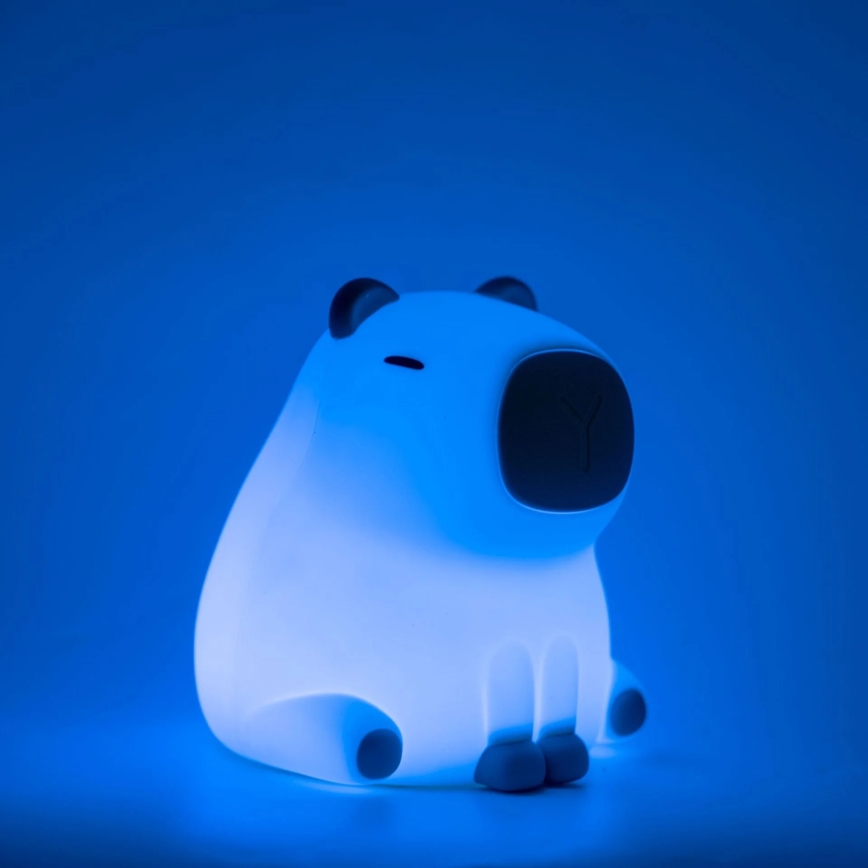 LED RGBW Ljusreglerad barns beröring lampa LED/1W/5V USB 1200 mAh capybara