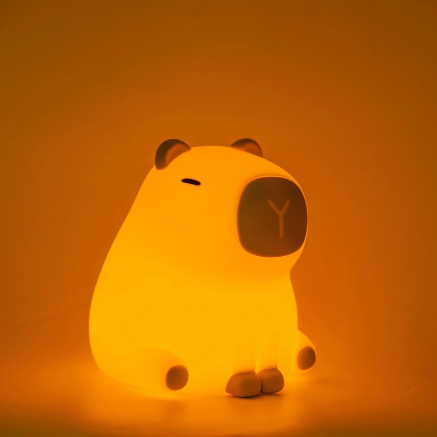 LED RGBW Ljusreglerad barns beröring lampa LED/1W/5V USB 1200 mAh capybara