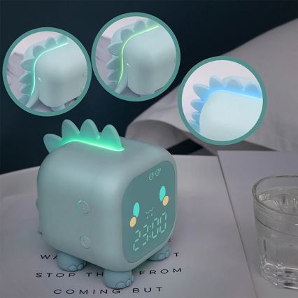 LED RGBW Ljusreglerad barns natt små lampor med väckarklocka FILIP LED/1,5W/5V 1500 mAh
