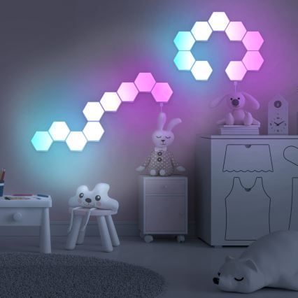 KIT 9x LED RGBW Ljusreglerad vägg dekorativ belysning MAYA LED/1W/230V + fjärrkontroll