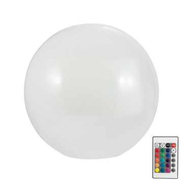 LED RGBW Solcellslampa BALL LED/3,2V 500 mAh diameter 20 cm IP65 + fjärrkontroll